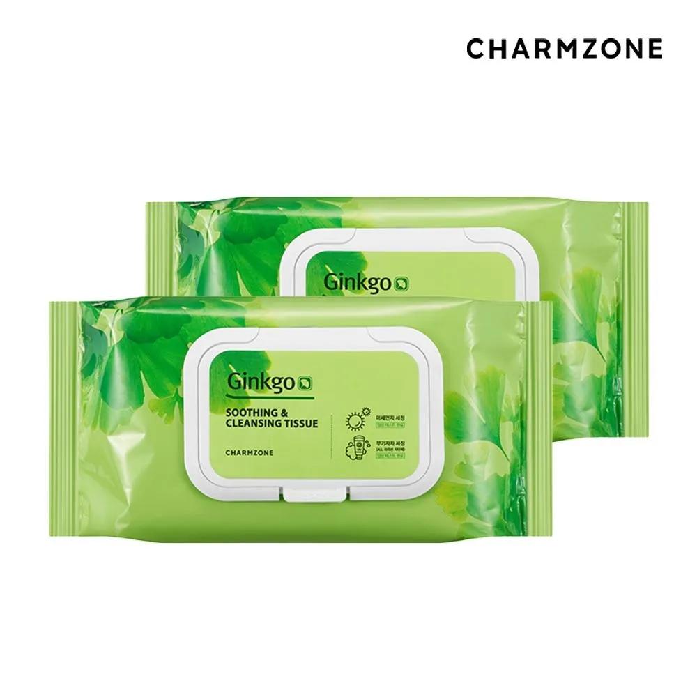 CHARMZONE Ginkgo Soothing & Cleansing Tissues 70 Sheets x 2