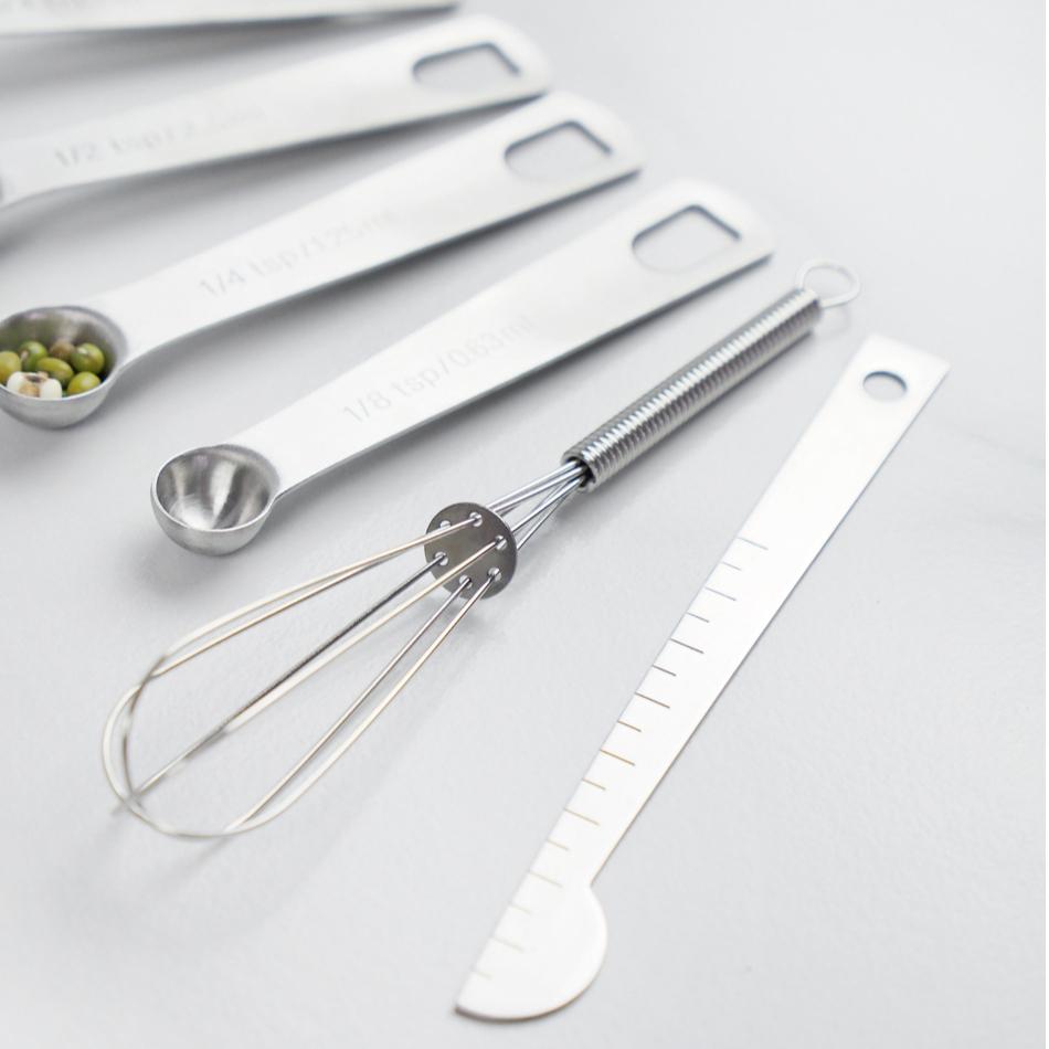 11-Piece Stainless Steel Measuring Spoon Set – Precision Metric & Imperial Measuring Spoons for Baking & Cooking