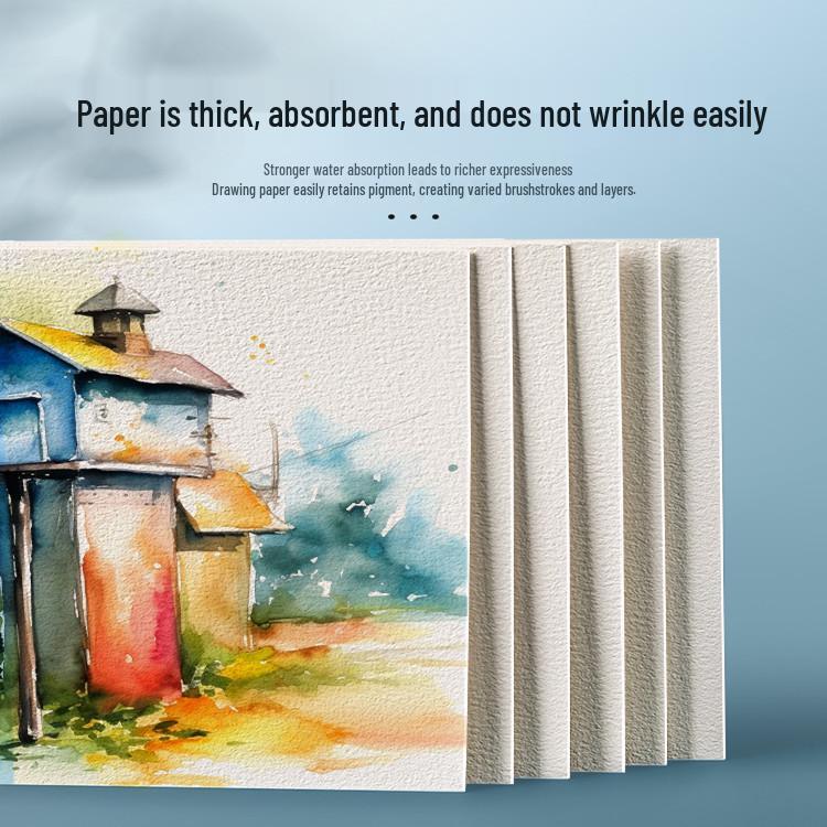 300g Watercolor Postcard Paper - Thick, Medium Rough Texture, Wood Pulp, Square, Blank Cardstock for Painting and Drawing