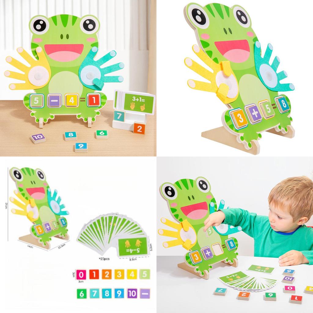 Wooden Educational Toy For Kids Frog Number Math Puzzle For Early Learning