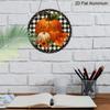 2D Flat, 1pc Thanksgiving-themed Round Aluminum Sign, Thanksgiving Design Featuring Pumpkins and Autumn Leaves, High Quality, Pre-Hole, Reusable