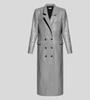 Trench Coat Genuine Lambskin Leather Handmade Stylish Grey Designer Women's Long