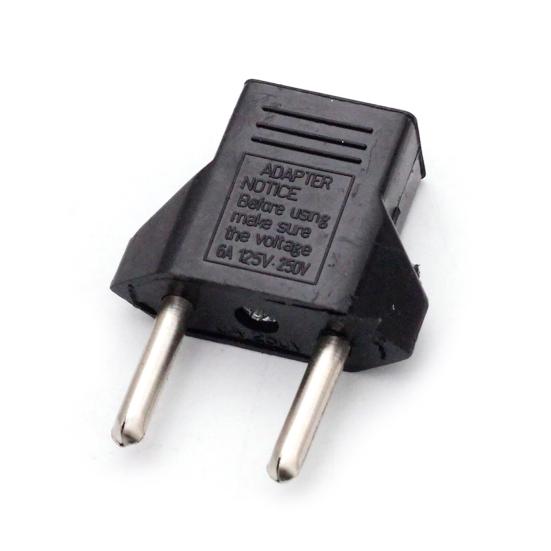 US to EU Adapter Compact Safe ABS Black Power Plug Converter