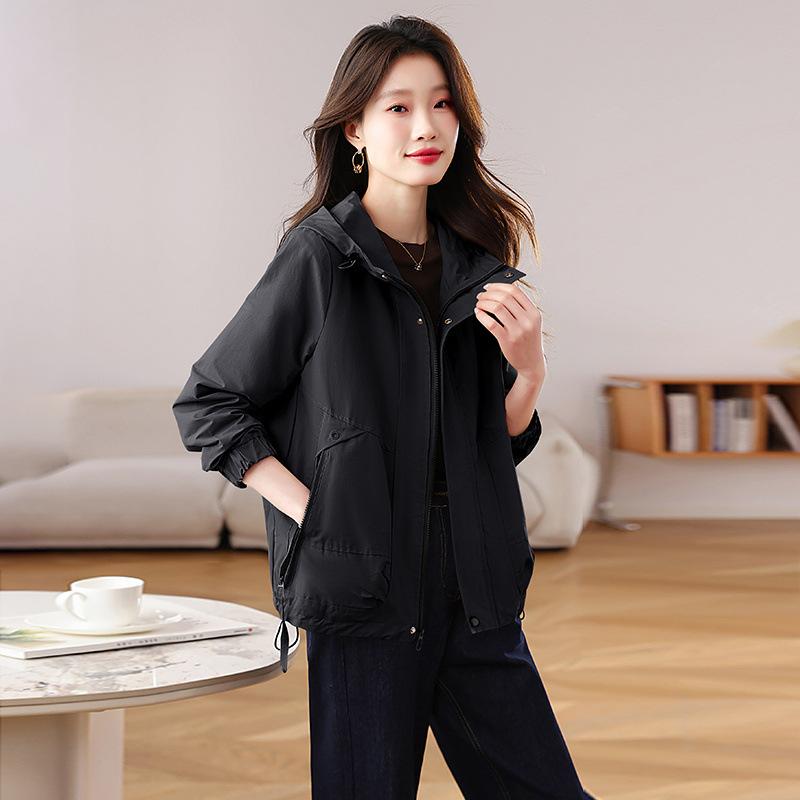 Hooded Jacket Jacket Women's Spring and Autumn New Small Tooling Fashion Casual Jacket Top, Trendy