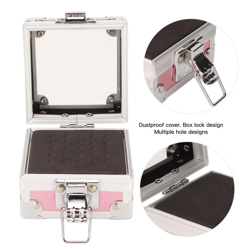 Nail Drill Bit Holder 25 Holes 3 Layer Sponge Transparent   Cover Rivet Reinforcement Dustproof Nail Drill Bit Displayer