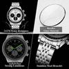 MOBWOL Men Chronograph Watch Leather Strap 30M Waterproof Quartz Sports Wristwatch Luxury Business Male Gift Watch