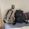 Schoolbag Korean contrasting color schoolbag functional style retro striped backpack new large-capacity student commuting class leisure bag