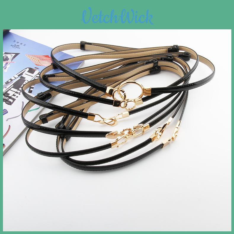 Simple Solid Color Ring Buckle Decoration Women Slim Waist Belt For Casual Looks