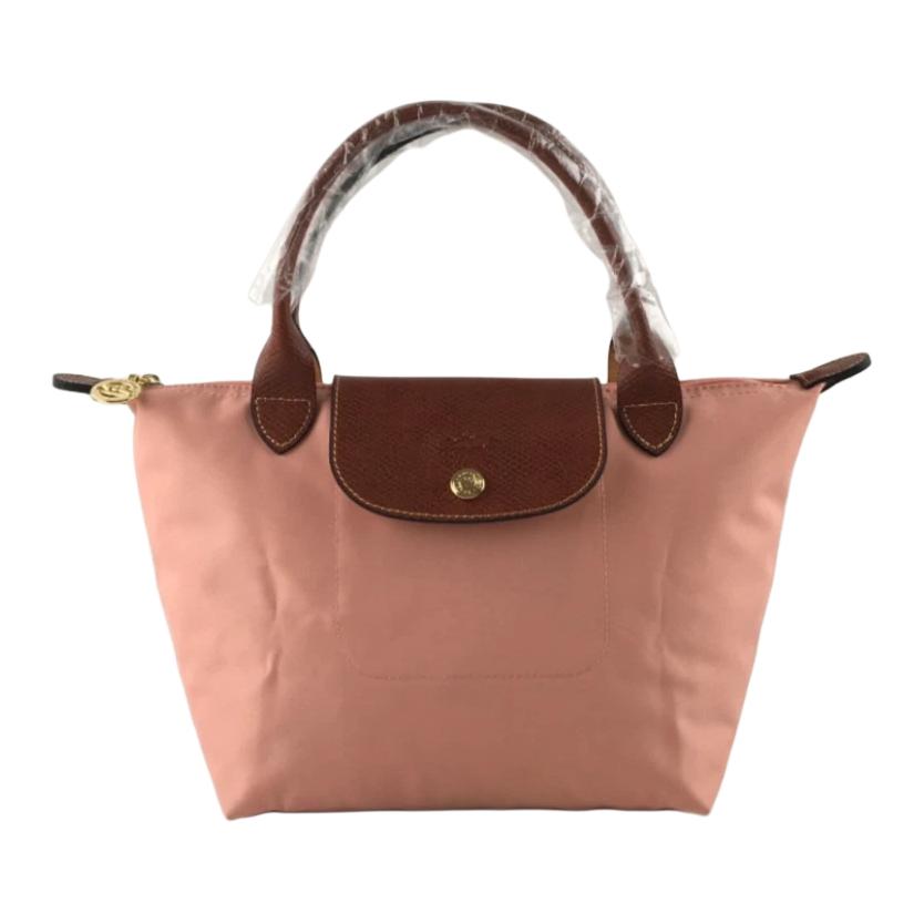 Longchamp Logo Embossed Foldable Nylon Dumpling Tote Bag Women tote bags Pink 1621089P96 Basic Set (Bag)