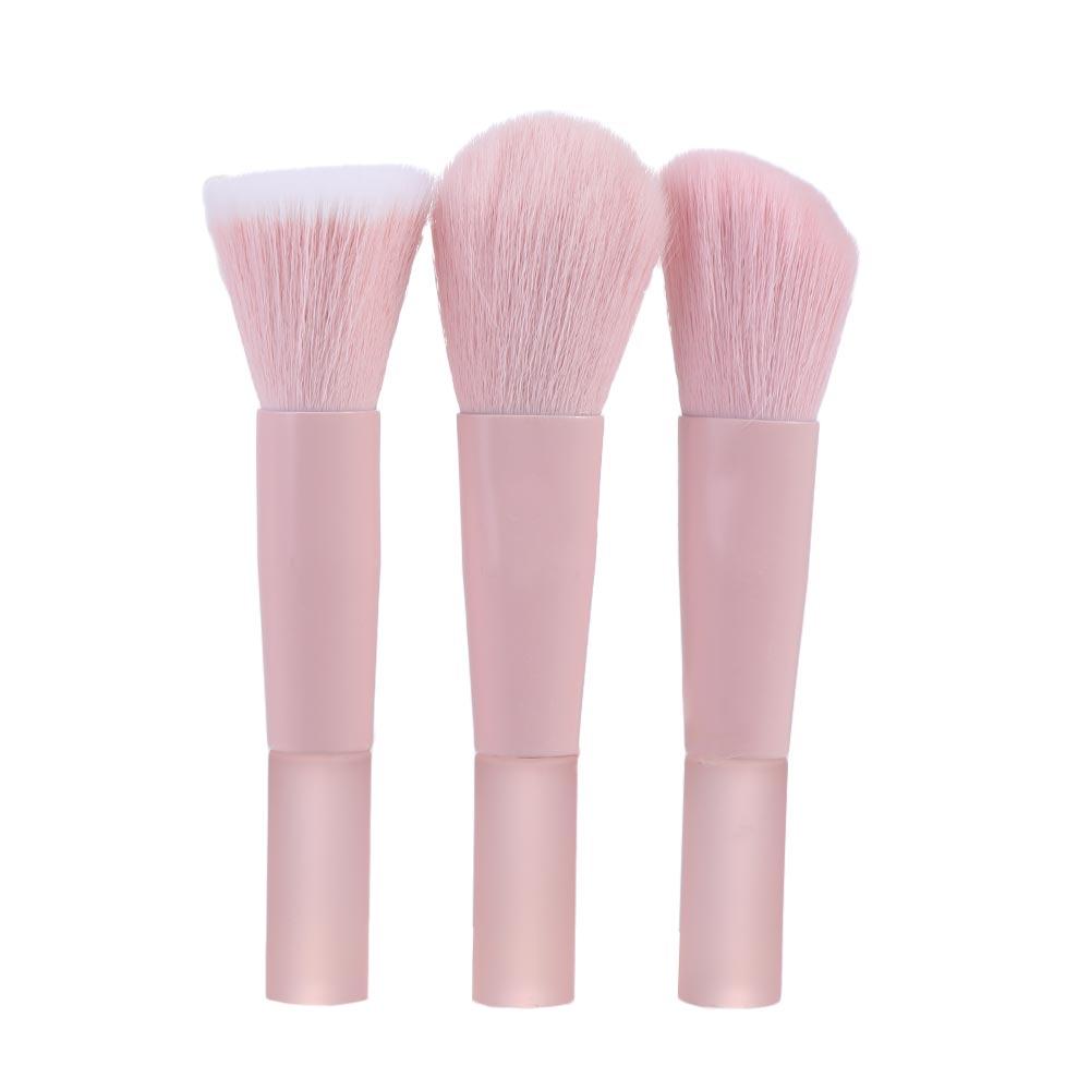 10Pcs/Set Translucent Jelly Pink Cosmetic Brush Candy Color Mini Size Makeup Brush Set   Travel