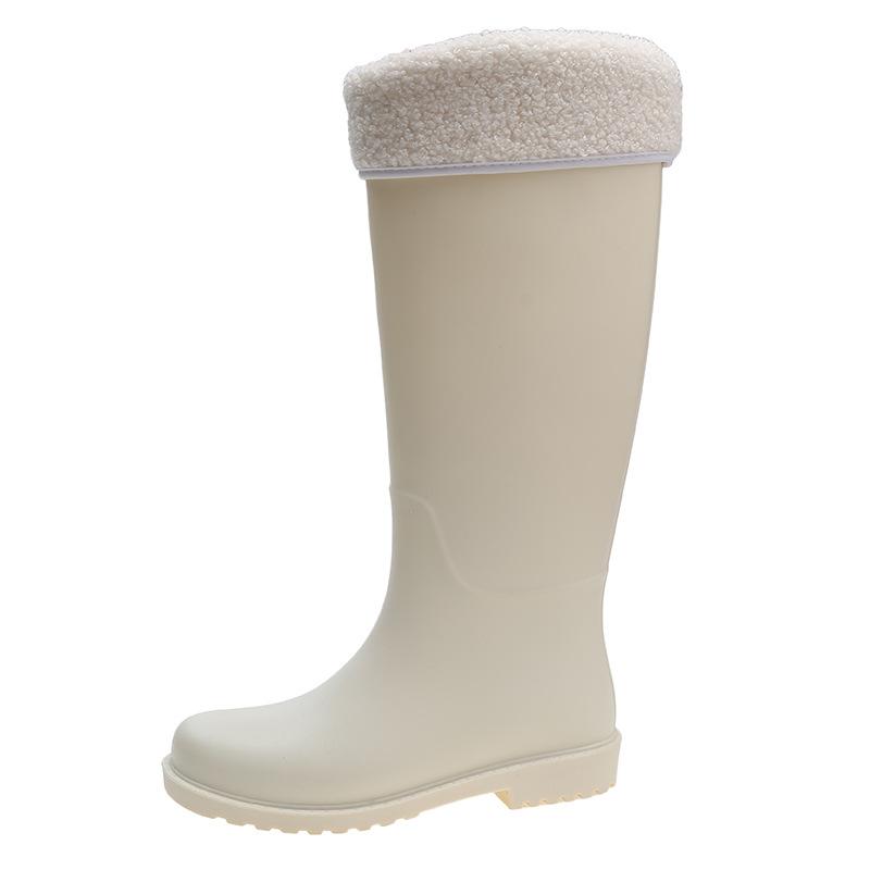 Tall Tube Fashion Rain Shoes Women's Water Boots Color Matching New Outer Wear Rain Boots Women's Adult Long Boots Waterproof Glue Shoes