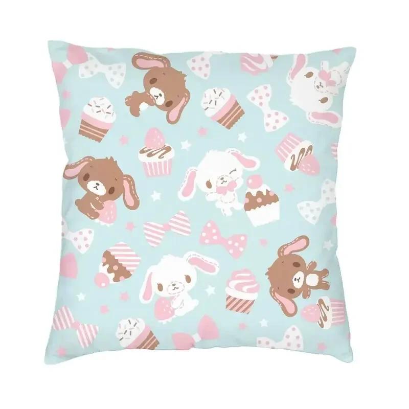 Kawaii Iepuraș Sugarbunnies Huse de Pernă Sofă Decorativă pentru Casă Anime Desene Animate Pătrată Husă Pernă Decorativă 45x45