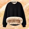 2024-6 autumn and winter new men's solid color round neck lamb wool thermal casual sweater men's coat