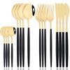 16pcs Mirror Pink Gold Flatware Stainless Steel Cutlery Set Knife Coffee Spoon Fork Dinnerware Set Western Kitchen Tableware
