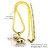 Collana Ciondolo Elefante Intelligente Tema Foresta Animale Acciaio Inossidabile Placcato Oro Catena Unisex Gioielli