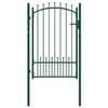 Fence Gate EMMEN with Spikes Steel 104 X 117 Cm Green