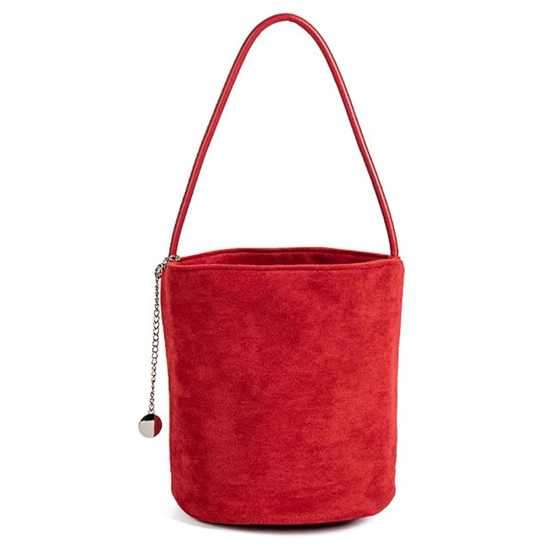 

[HIKKER-LINK] tote bag plain bucket bag for women ladies small bag handbag suede style bag travel bag date bag shopping lightweight shoulder bag