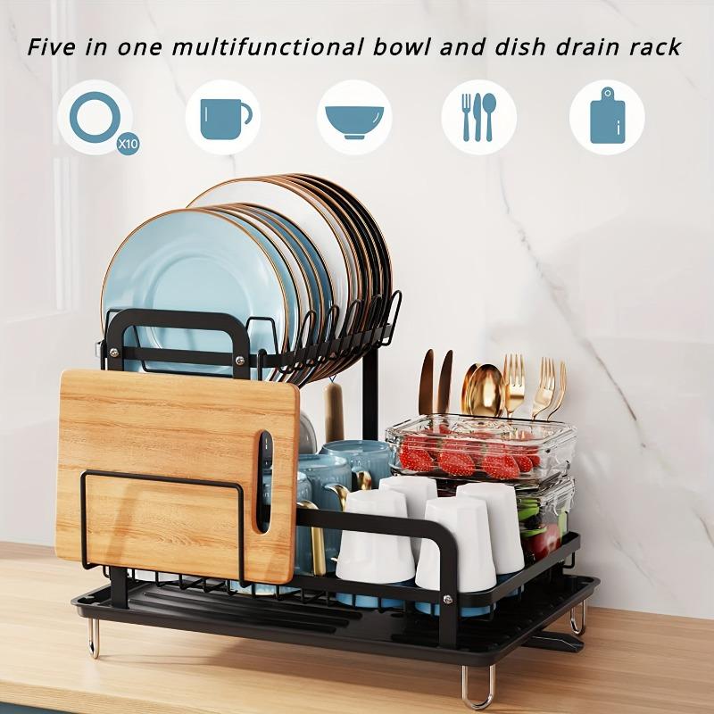 Dishwasher Rack Kitchen Countertop Sink Is Equipped with Double-deck Dish Rack Drain Plate Set Double-deck Bowl Restaurant Kitchen Accessories.