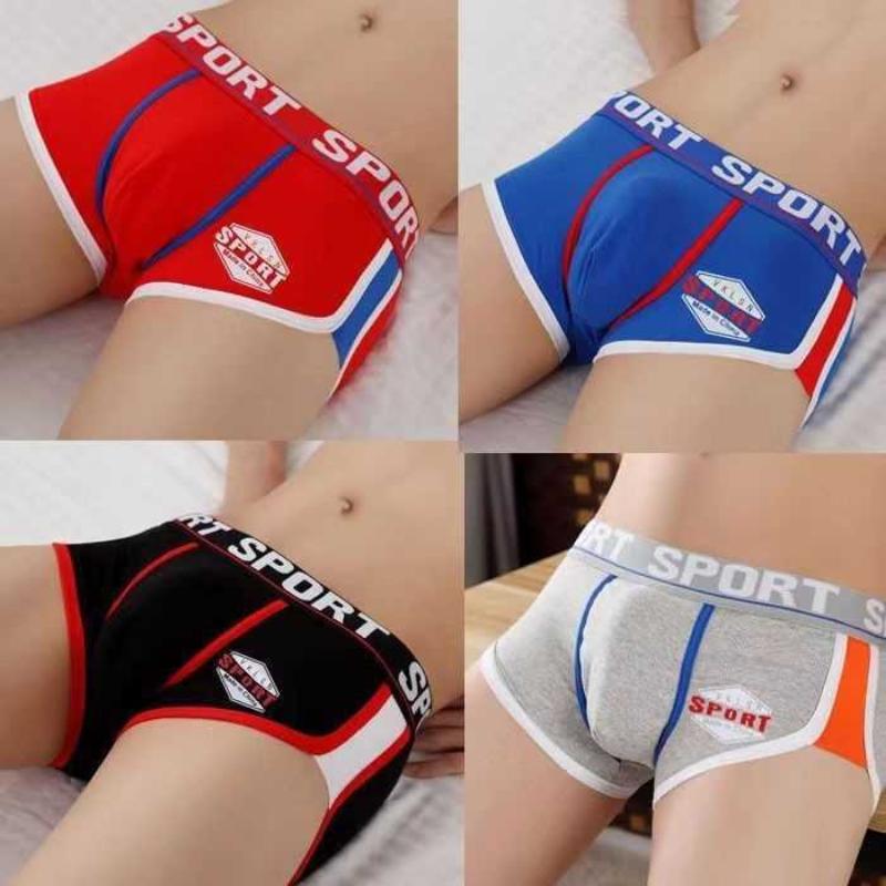 Sous-vêtements pour hommes en pur coton, Modèles sportifs, Grande taille, Caleçons mi-taille personnalisés, Respirants, Amples, Couleur unie, Nouveaux boxers en coton