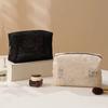 Lace Mesh Women's Makeup Bag Large Capacity Cosmetic and Jewelry Organizer Bag Zipper Square Portable Toiletry Bag Makeup Case