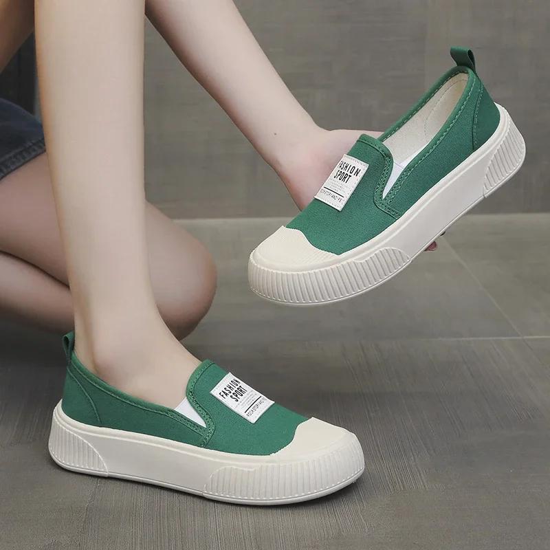 Fashion 2024 New Comfortable Women's Shoes Autumn Breathable Cloth Shoes Women's Soft Soled Comfortable Thick Soled Casual Shoes