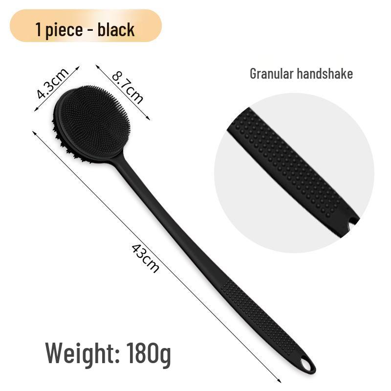 Silicone Long-Handled Soft Bristle Bath Brush for Easy Back Scrubbing