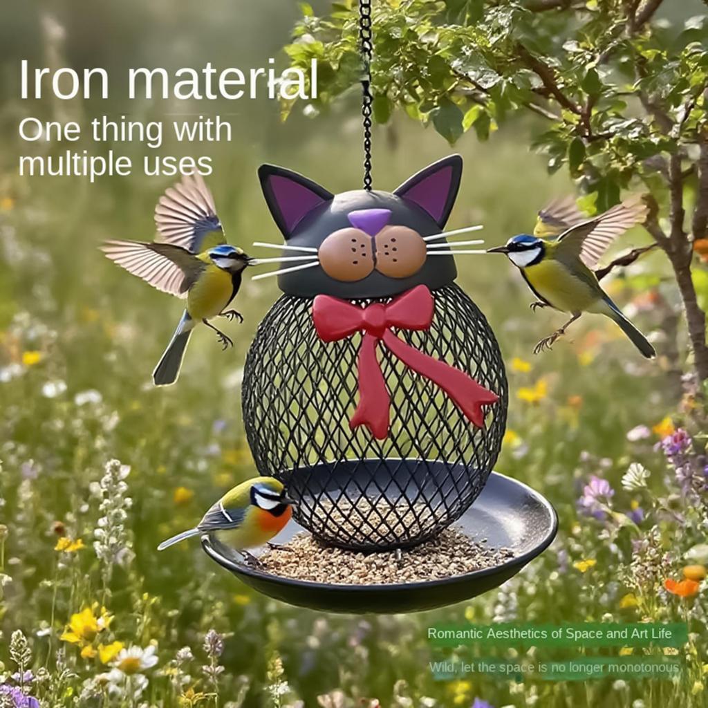 Bird Feeder Metal Cat Squirrel Proof Feeding Station Hangable Bird Feeder for Finch Garden Backyard Balcony Porch Patio Yard