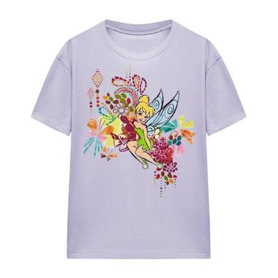 Disney Fairies Womens/Ladies Tinker Bell Geometric Floral T-Shirt