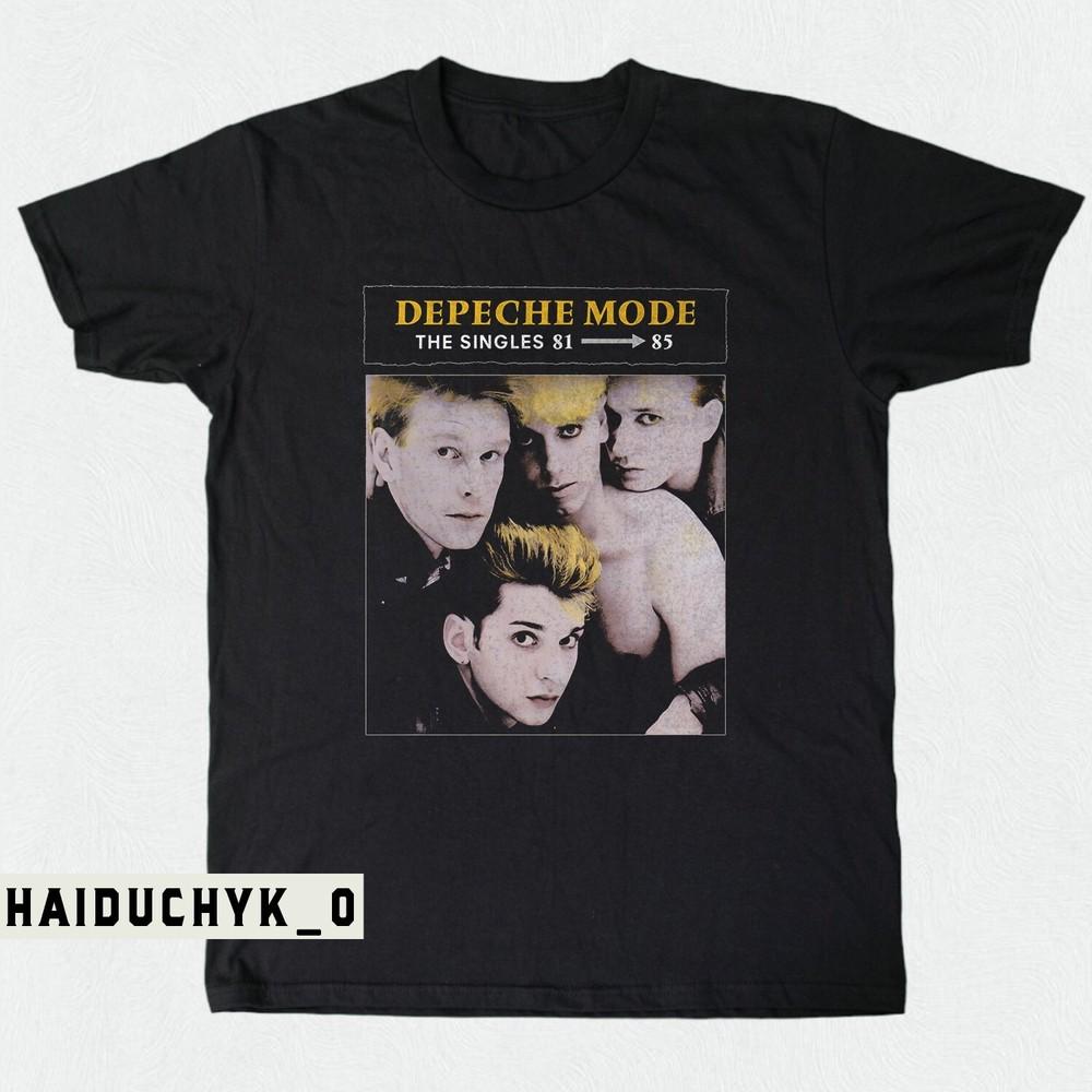

Depeche mode - The Singles 81-85 Альбом Унісекс Чорна Футболка Розмір S-5XL Унісекс Футболка XXXL