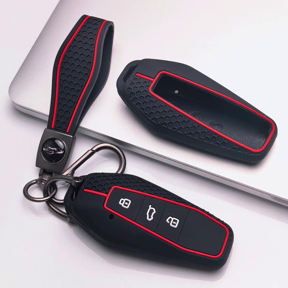 Schlüsselanhängerhülle für Chery GT iCAR Shuxiangjia EQ7 AIQAR EQ5 EQ3 mit Schlüsselring Kratzfeste Oberfläche Stoßfeste Struktur Weiche Grifftextur