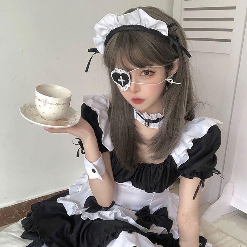 White Furry Headdress Cat Ears Hair Clip One Pair Barrettes with Headband