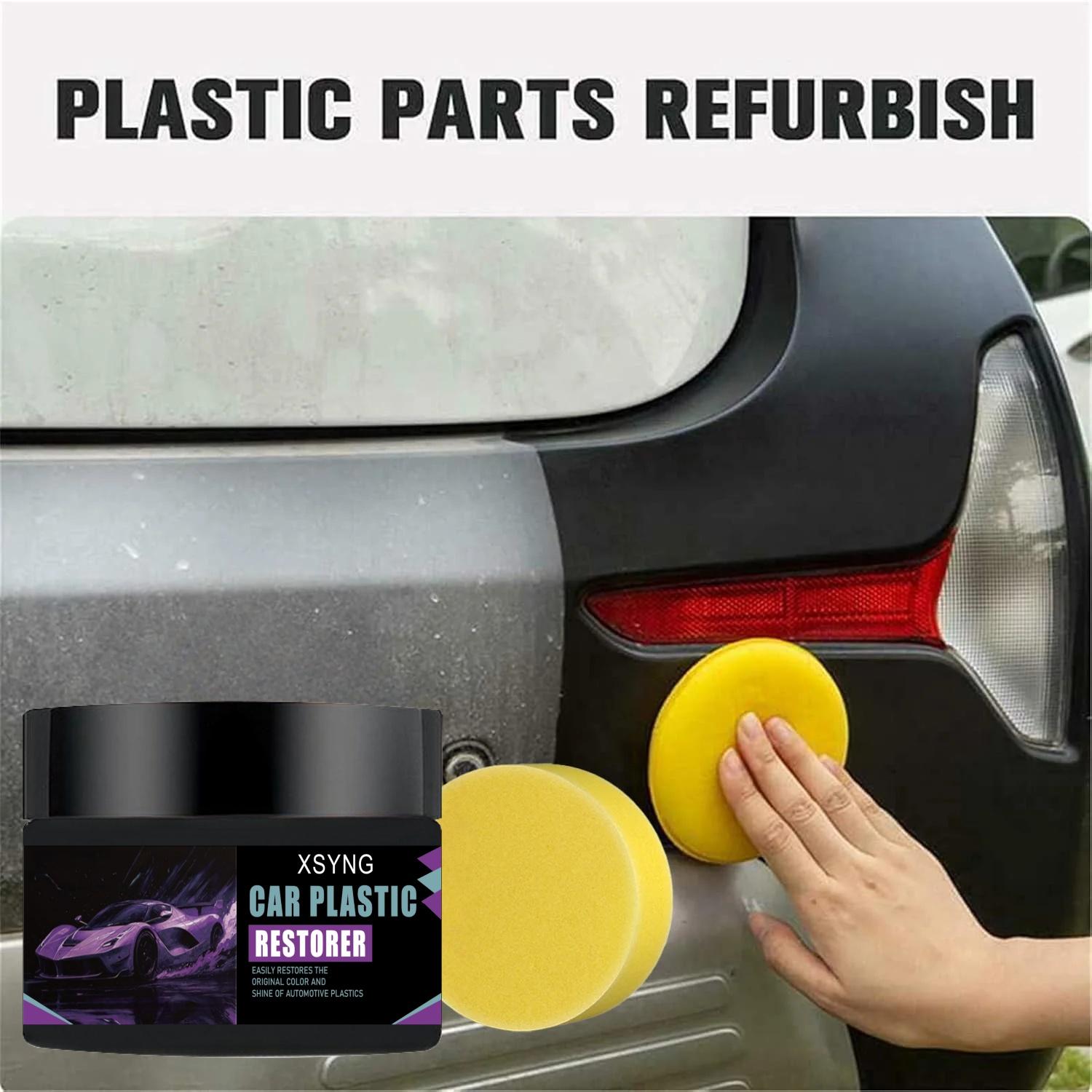 Car Plastic Restorer & Polish Gel for Dashboard, Trim, Tires Restores Black Color Shine Cleans Stains Auto Plastic Care Cream 5G
