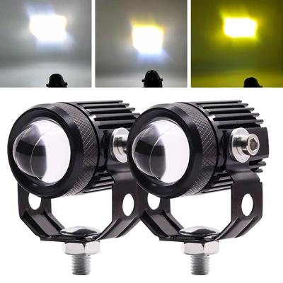 Aoling Motorcycle LED Fog Lights with Cut Yellow and Auxiliary Fog 2 Pieces Lines, Small, White, Steady-On, Strobe, Headlight, Light, Spot, Light,