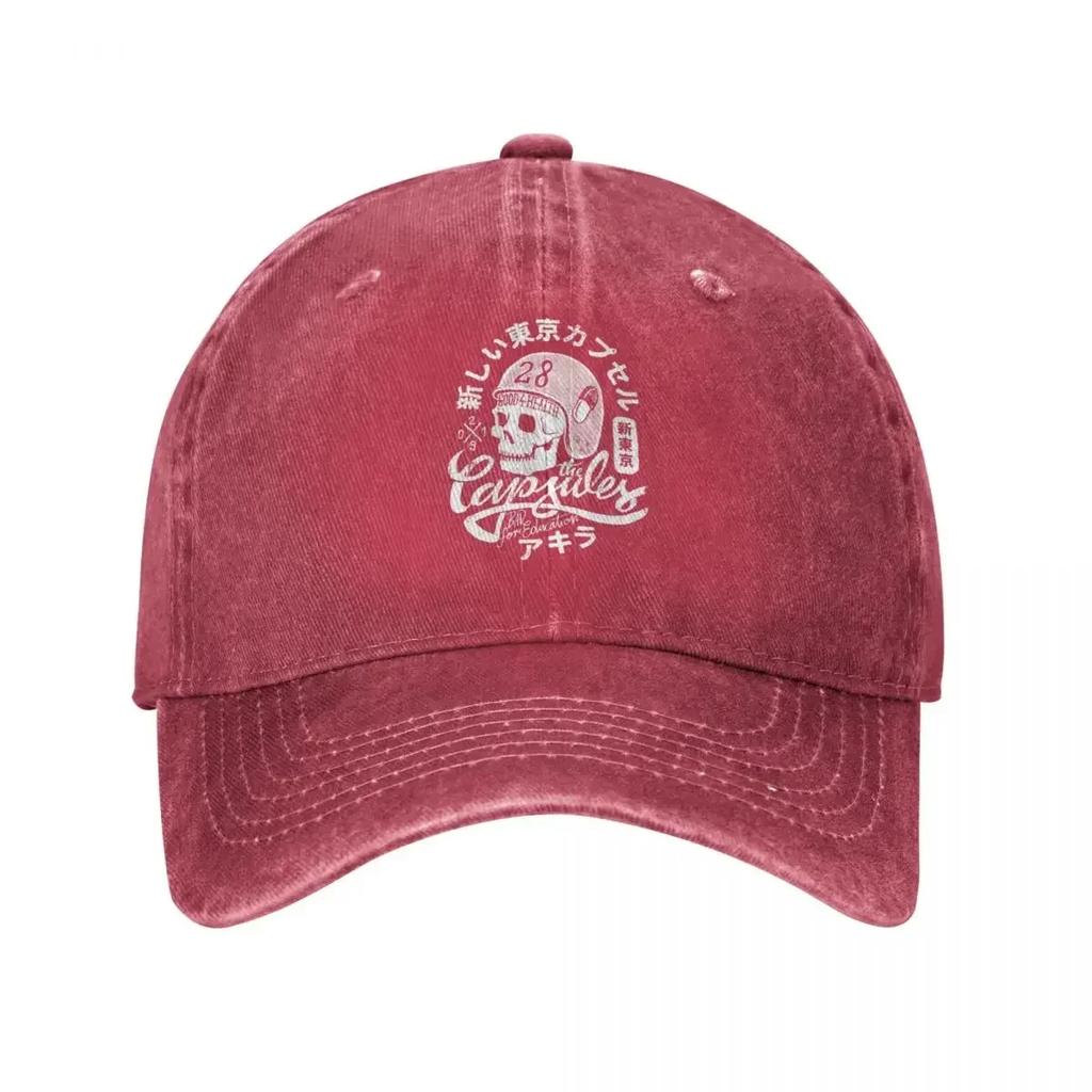 Fashion The Capsules Skull Baseball Cap for Unisex WomenDistressed Denim Washed Sun Cap Cool Outdoor Activities Hats Cap
