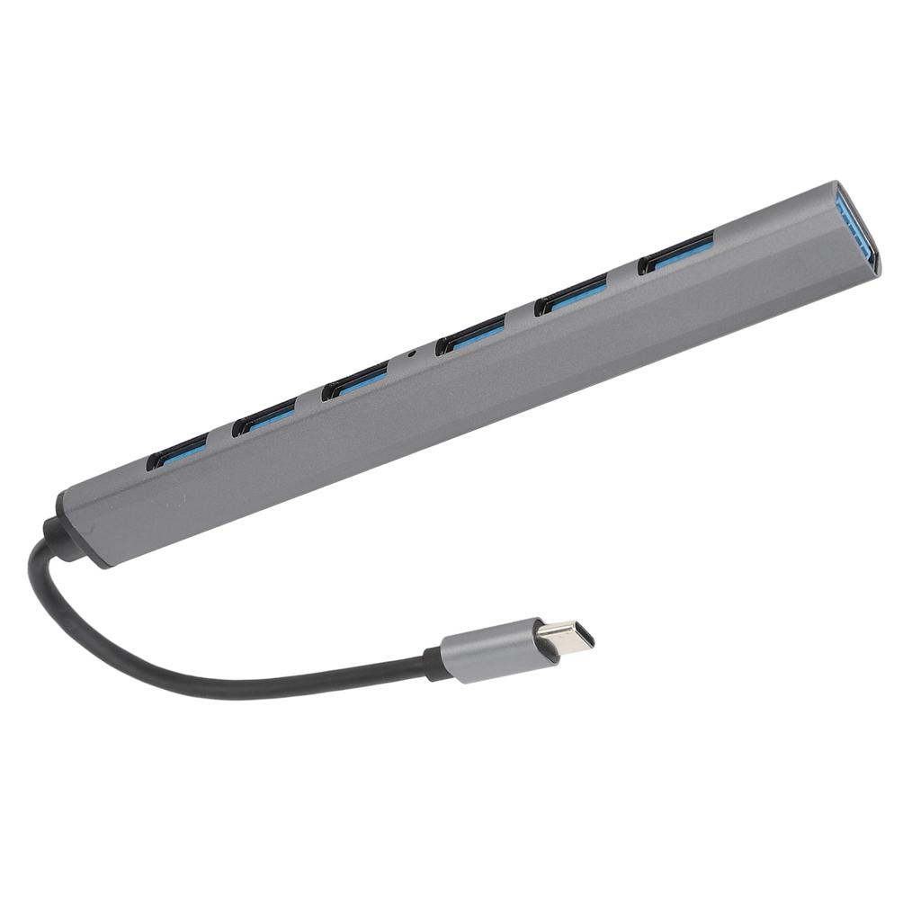 7 in 1 Type C Hub Aluminium Alloy Docking Station Multiport Adapter Dongle Plug and Play for PC