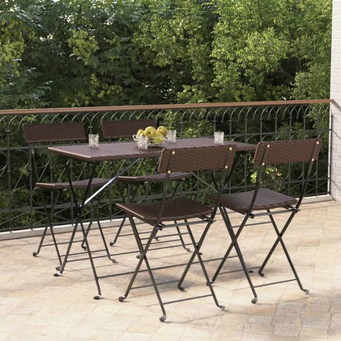 VidaXL Lot de 4 Chaises de Bistrot Pliantes, Sièges de Terrasse, Chaises de Balcon, Meubles de Patio Extérieur, Résine 3152115