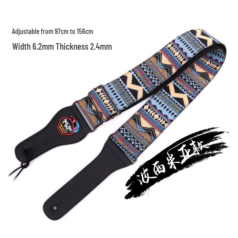Acoustic & Electric No-Hole Anti-Drop Guitar and Bass Shoulder Strap