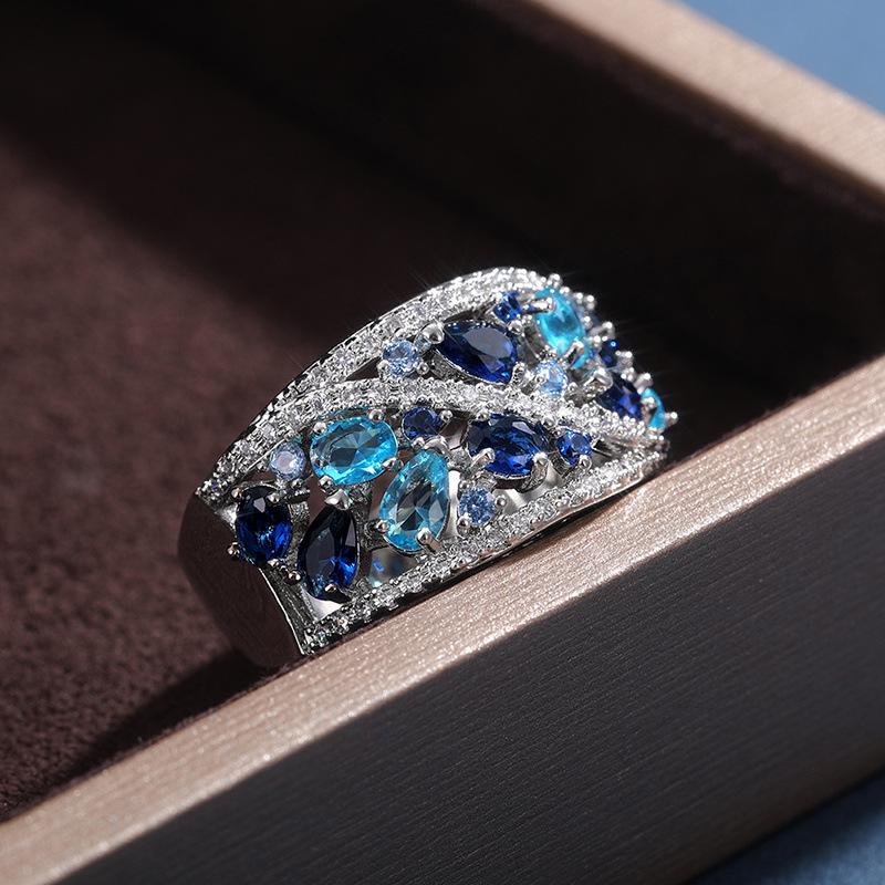 Yun Miao Luxury Zircon Water Drop Women's Ring