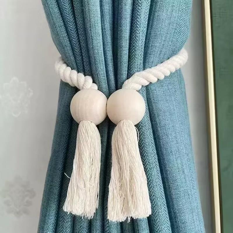 2 Strong Magnetic Curtain Straps, Curtain Straps, Outdoor Curtain Straps, Hand Woven Curtain Straps