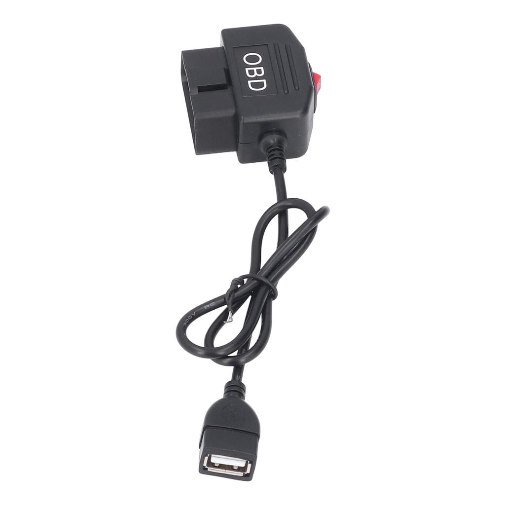 48cm18.9in OBD Power Adapter Cable with Switch Button ACC Mode Low Voltage Protection for Dash