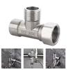 Stainless Steel T Adapter G1/ 2" T-Valve Diverter Valve Three Way Device Hole For Bath Bidet Sprayer Shower