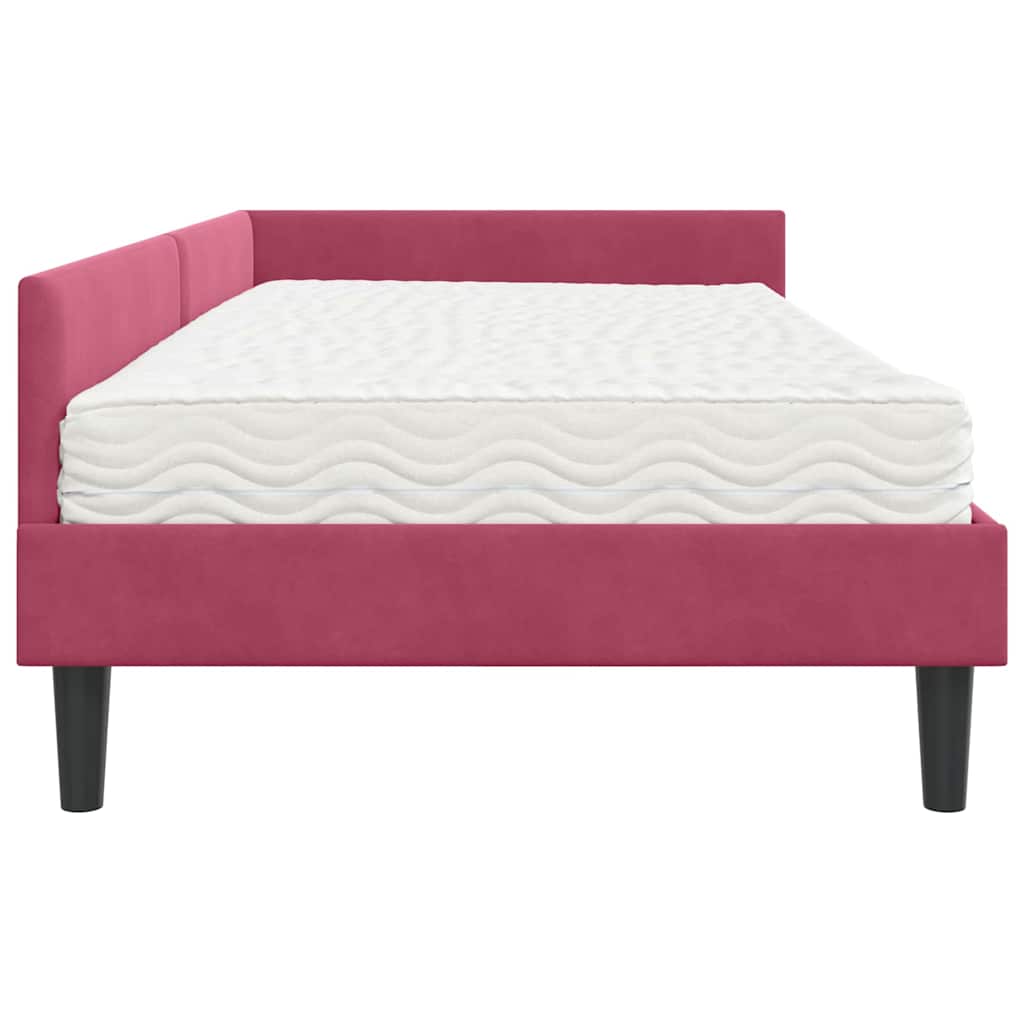 Corner Bed Frame with Mattress Miscellaneous 2 Pcs Green Velvet