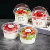 50Pcs 250Ml Disposable Salad Cup Transparent Plastic Dessert Cups Bowls Container With Dome/Flat Lids Ice Cream Dessert Cups