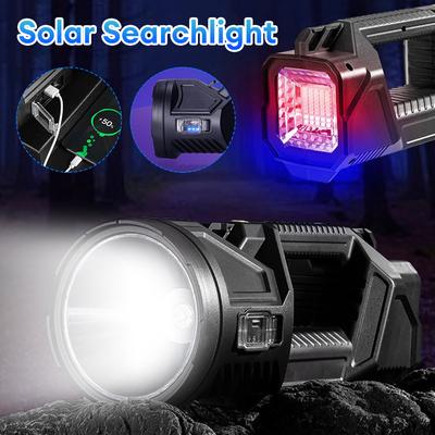 Solar XHP70 LED Flashlight Rechargeable Searchlight Outdoor Work Light Camping Lamp Night Fishing Light Emergency Lamp
