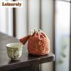 Homecoming Thickened Linen Storage Tea Cozies Luxury Tea Cozy for Teapot Portable Bag Travel Tea Set Bag Tea Ceremony Supplies