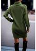 2023 Autumn/Winter High Neck Long Sleeve Bodycon Sweater Dress for Women
