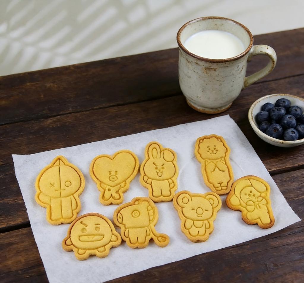 Bt21 Cartoon Cookie Mold For Home Baking 3D Pressing Mold Festive Party Diy Dessert Making Kitchen Tool