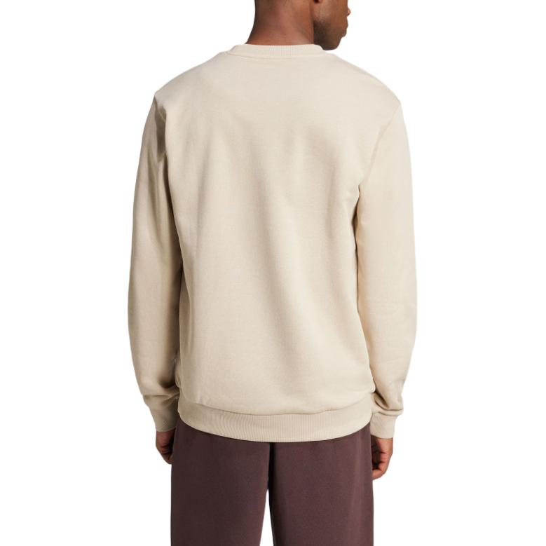 adidas Originals Trefoil Crew Outline Serisi Moda Rahat Çok Yönlü Yuvarlak Yaka Sweatshirt Erkek Sweatshirt Bej JJ1512