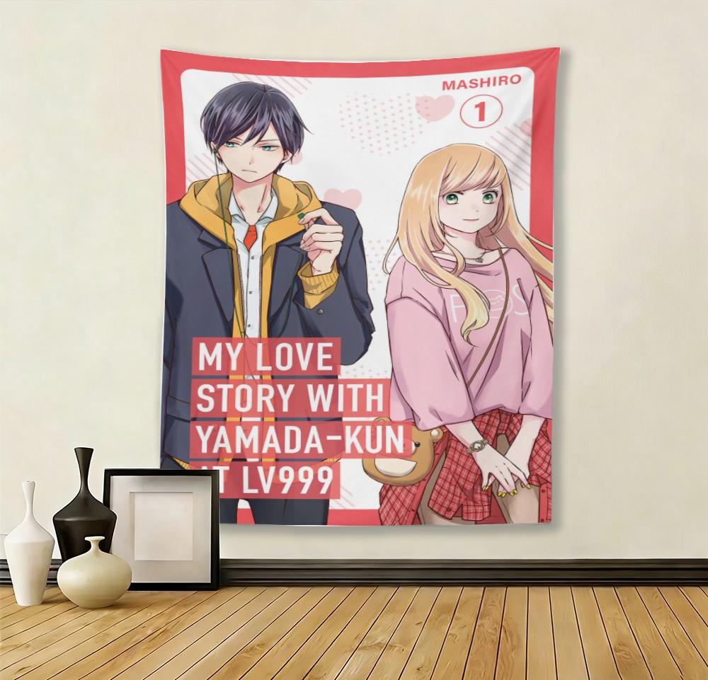 Lv999 Yamada-Kun Tapestry, Akane & Yamada Anime Wall Art, Sweet Romance Bedroom Decor For Fans