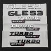LWC1  3D ABS Black Silver GLE53 Logo Letters Car Trunk Badge Fender TURBO 4MATIC Emblem Sticker For GLE53 AMG W166 W167 Accessories